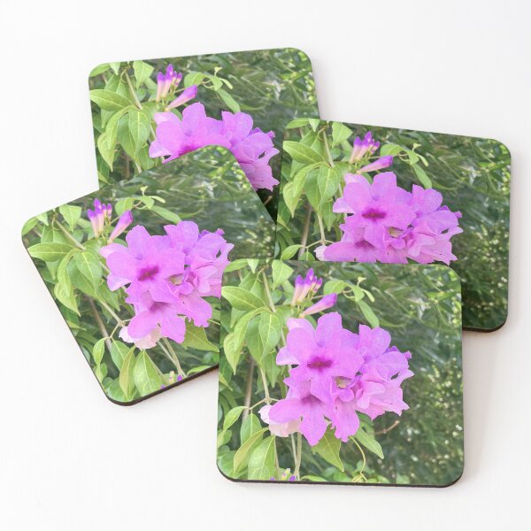 Item preview, Violet Trumpet Vine Flower on Lush Green Climber designed and sold by Be Captured by Brittany Emma.