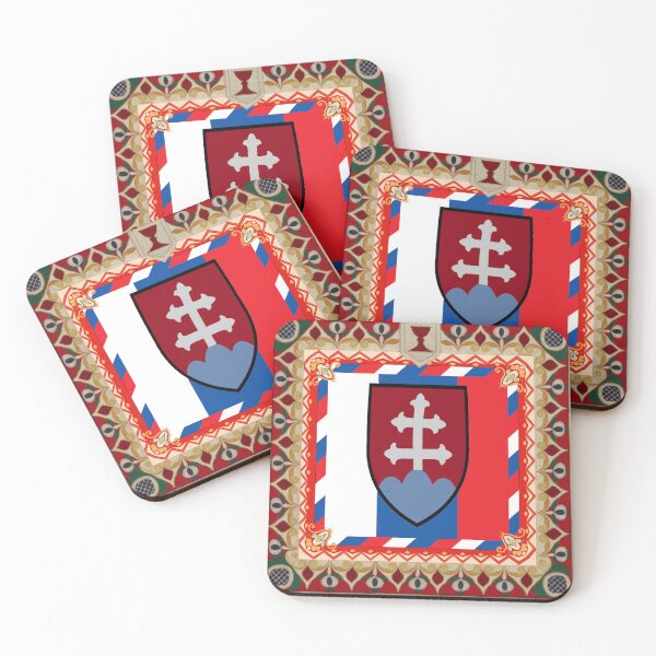 Item preview, Stylized Slovakia Flag Art | Central Europe Medievalist Symbols Union designed and sold by Based History.
