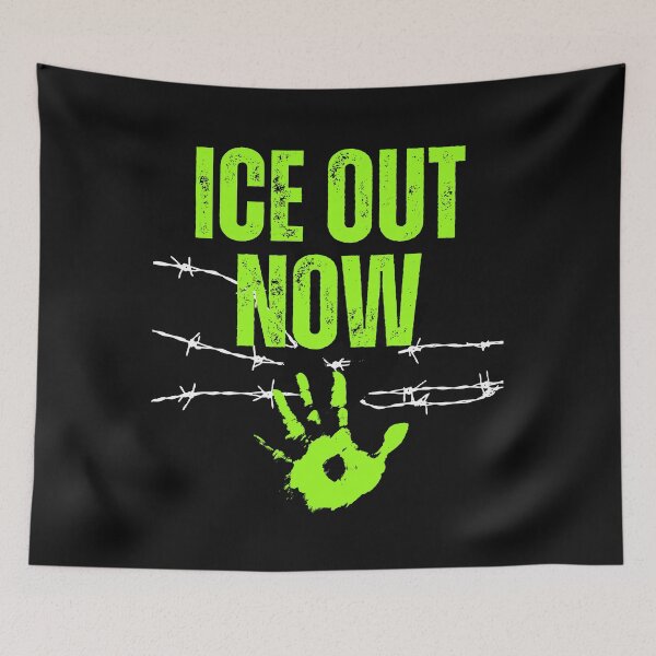 Item preview, ICE Out Now Barb Wire Resistance Protest Design designed and sold by EarthArtDesigns.