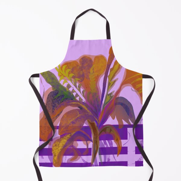 Item preview, Abstract Botanical Art Purple Orange | Modern Floral Geometric Stripes | Autumn Leaves Contemporary Plant Illustration | Mid Century Botanical Print | Nature Lover Gift designed and sold by RayanaArt.