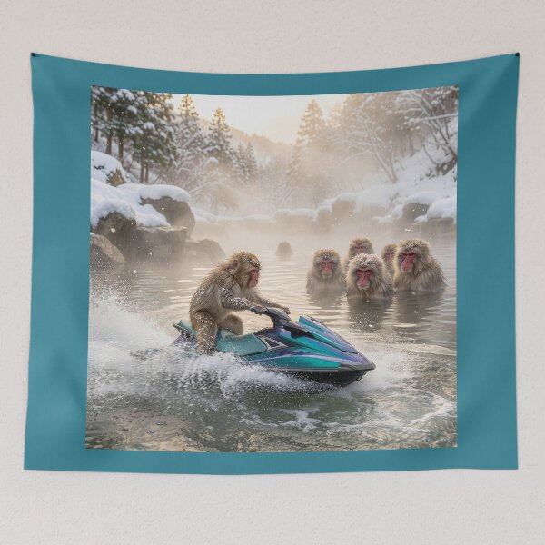 Item preview, Macaque on a Personal Watercraft Draws Ire designed and sold by Tridentulus.