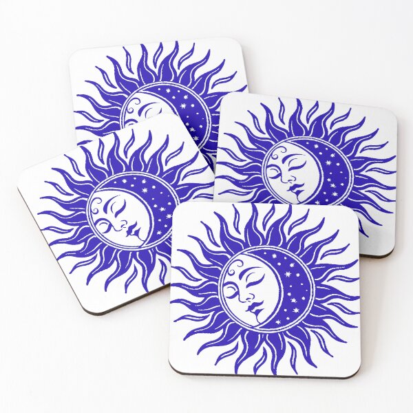 Item preview, Simple Blue Sun and Moon with Stars designed and sold by AnimaliaStar.