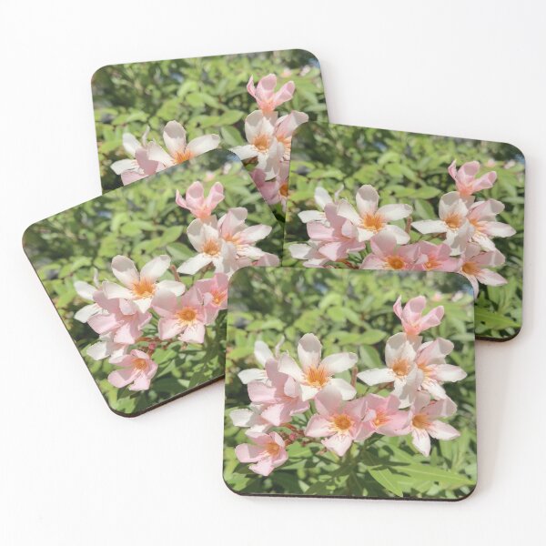 Item preview, Apricot Oleander Flowers on Garden Hedge designed and sold by Be Captured by Brittany Emma.
