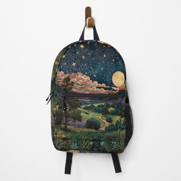 Item preview, Elegant bohemian mountain valley starry night sky landscape designed and sold by hollycooper.