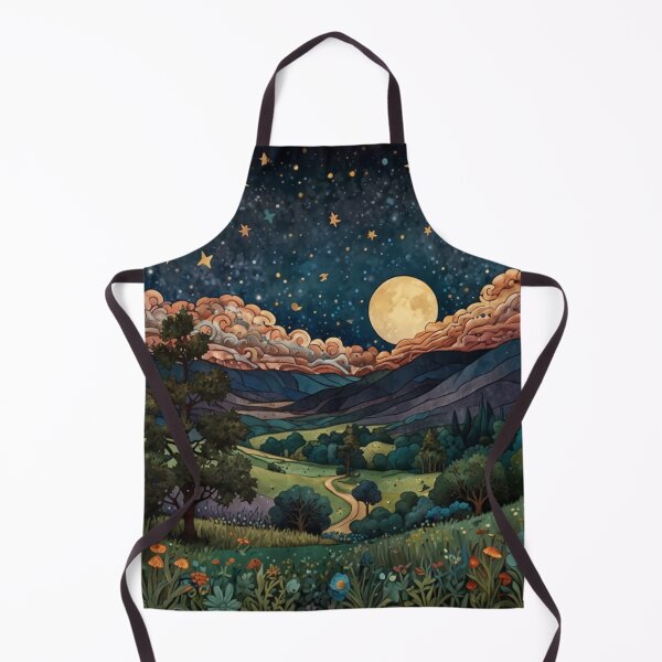 Item preview, Elegant bohemian mountain valley starry night sky landscape designed and sold by hollycooper.