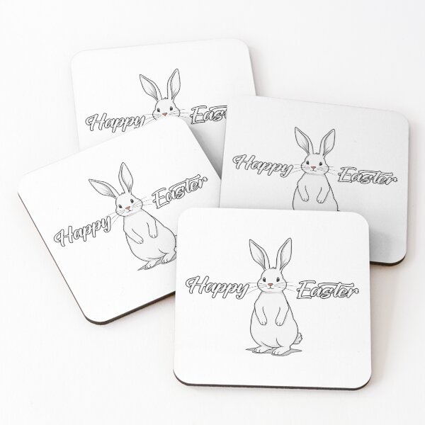 Artikelvorschau, Happy Easter – Minimal Bunny Illustration entworfen und verkauft von Topoartispp.