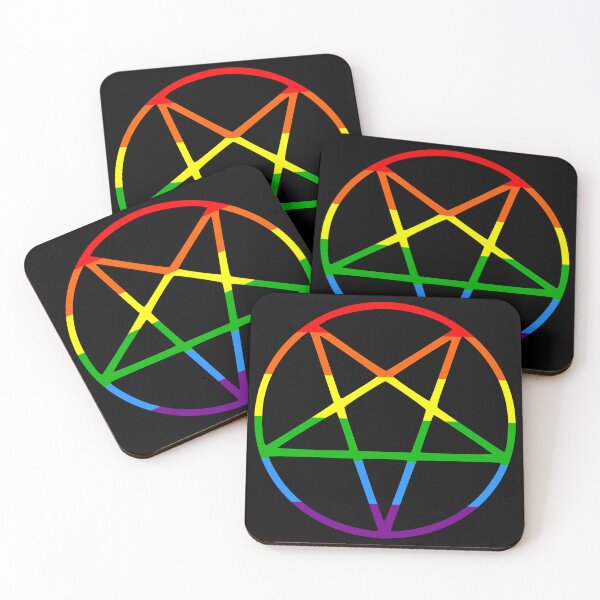 Item preview, gay pride flag pentagram rainbow designed and sold by Gossip Rag.