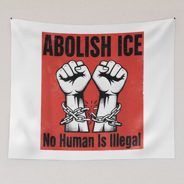 Item preview, Abolish ICE ‘No Human Is Illega designed and sold by Uglyandcute.