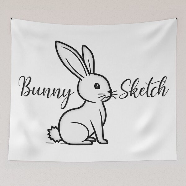 Artikelvorschau, Bunny Sketch – Hand Drawn Rabbit Illustration entworfen und verkauft von Topoartispp.