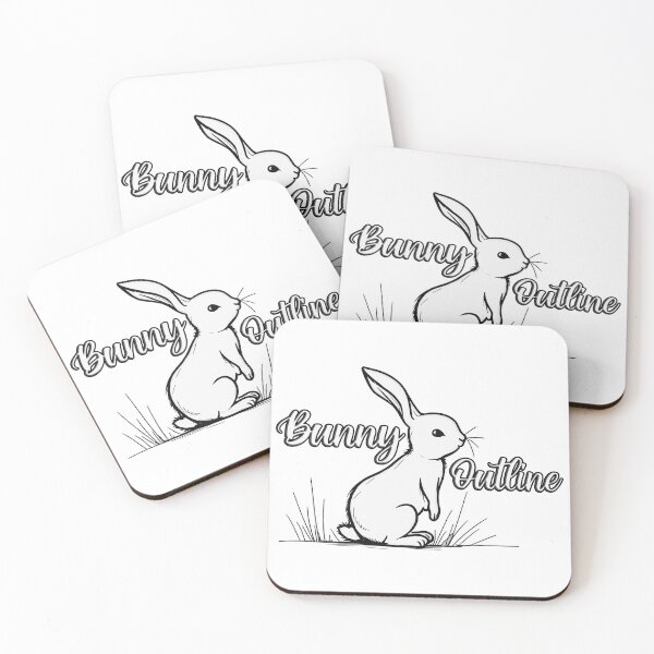 Item preview, Bunny Outline – Minimal Line Art Rabbit designed and sold by Topoartispp.
