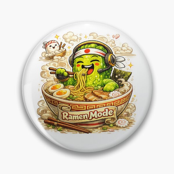 Item preview, Poppy the Pickle Eating Ramen Cute Japanese Style designed and sold by PicklePop Studios.