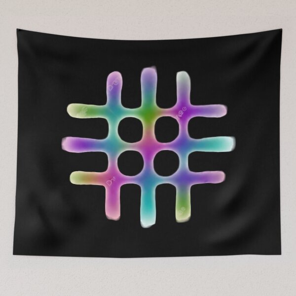 Item preview, Neon Airbrush Hashtag - Y2K Graffiti Abstract Symbol designed and sold by Dakson Design - Fantasy Art.
