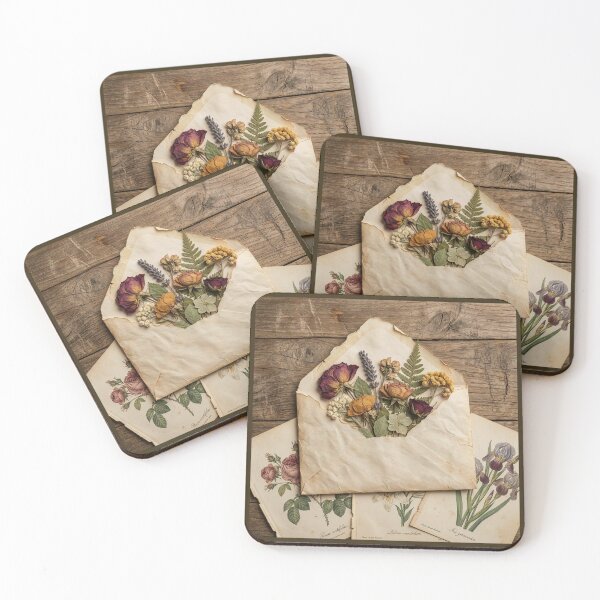 Item preview, Dried Flowers and Botanical Prints on Desk designed and sold by Tridentulus.