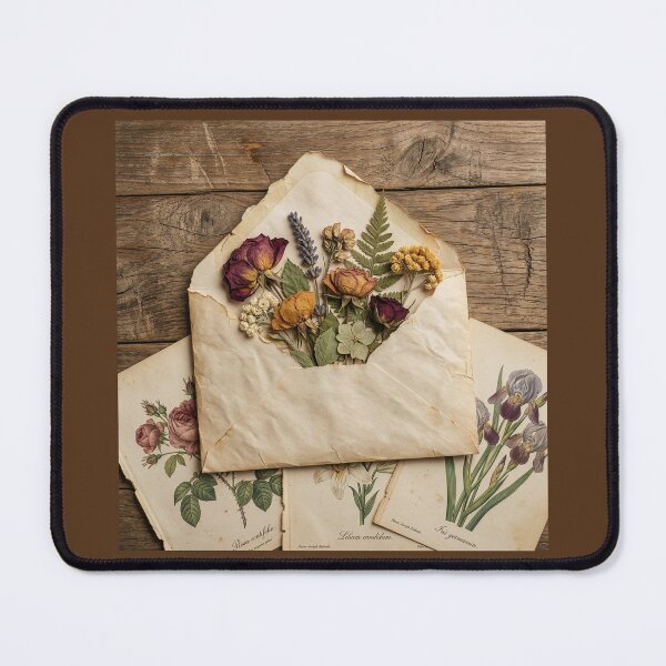 Item preview, Dried Flowers and Botanical Prints on Desk designed and sold by Tridentulus.