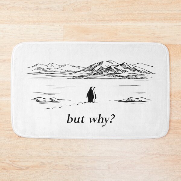 Item preview, “But Why?” Nihilistic Penguin Meme – Existential Humor Minimalist Antarctic Art designed and sold by BrainBubbleArt.