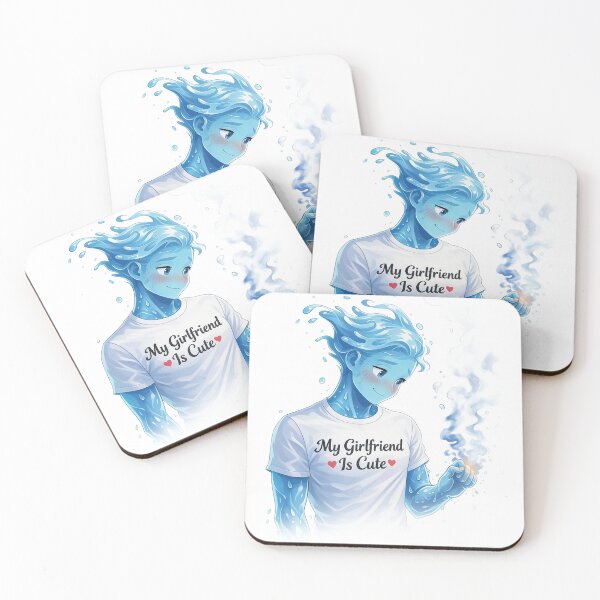 Item preview, My Girlfriend Is Cute – Water Elemental Couple Shirt designed and sold by Chaos-Approved.