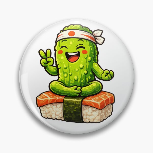 Item preview, Poppy the Pickle Meditating on Sushi Japanese Style designed and sold by PicklePop Studios.