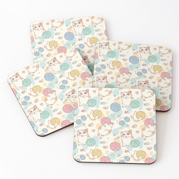 Item preview, Pattern of kittens playing with balls of yarn designed and sold by Opps-diseño.