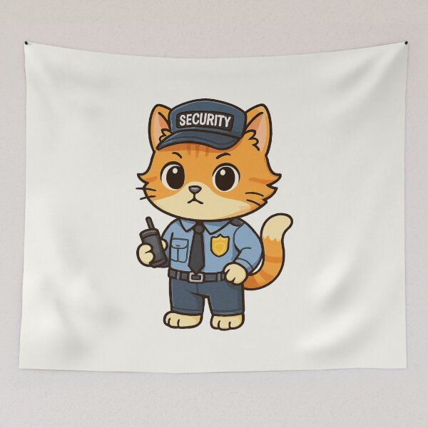 Item preview, Cute Security Cat designed and sold by HoopeStylee.
