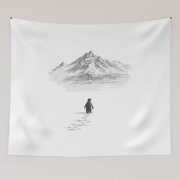 Item preview, But Why? – Nihilistic Penguin Meme | Existential Minimalist Art Print designed and sold by BrainBubbleArt.