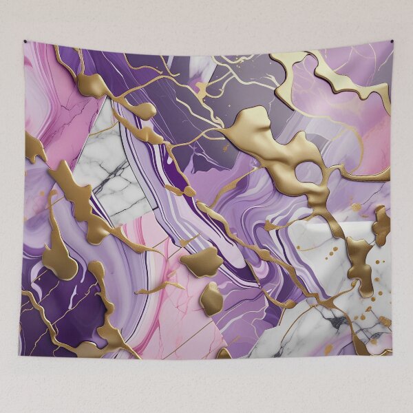 Item preview, Pink, Purple & White Swirled in Gold Accents #7 designed and sold by BirdsnStuff.