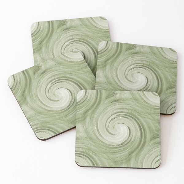Item preview, Retro Spiral Swirl Pattern in Green designed and sold by Artistestella.