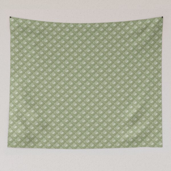 Item preview, Retro Spiral Swirl Pattern in Green designed and sold by Artistestella.