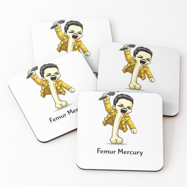 Item preview, Femur Mercury | Funny Skeleton Rock Pun Illustration designed and sold by SONandMOONcreationsAU.