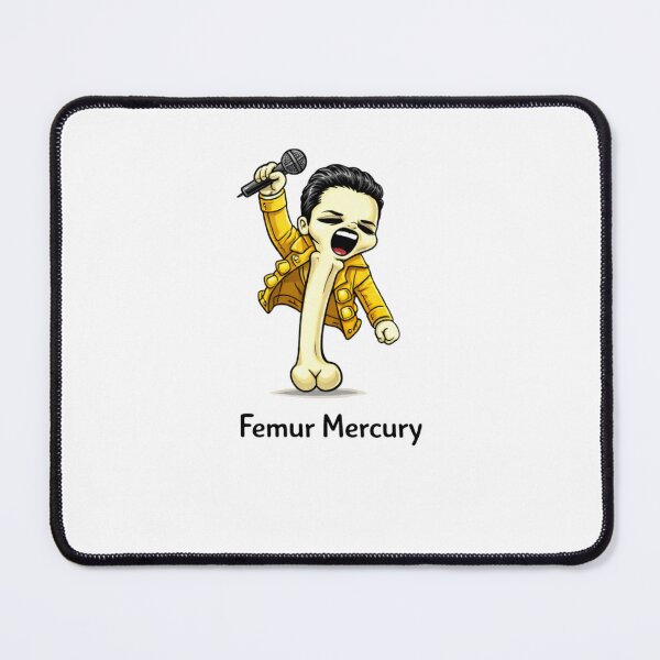 Item preview, Femur Mercury | Funny Skeleton Rock Pun Illustration designed and sold by SONandMOONcreationsAU.