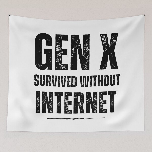 Item preview, Gen X Survived Without Internet Retro Typography designed and sold by VibranPalette.