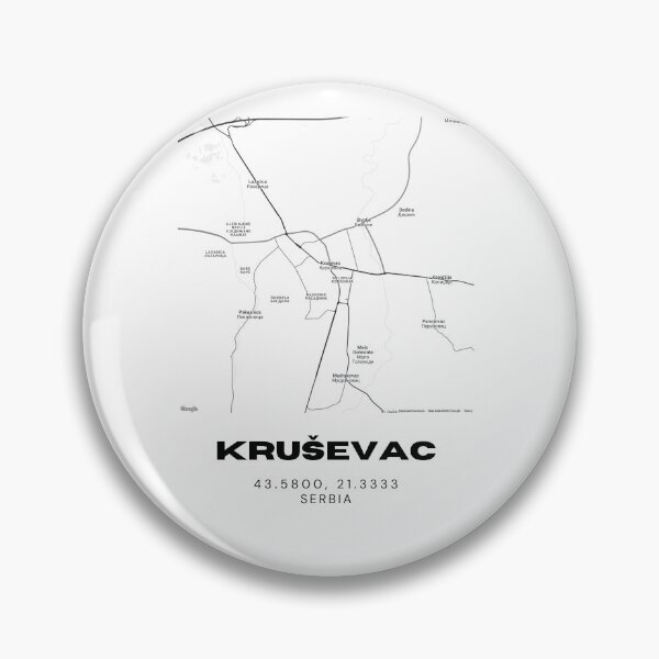 Item preview, Kruševac Serbia Map Print | Minimalist City Road Map Wall Art designed and sold by RM-Journey.