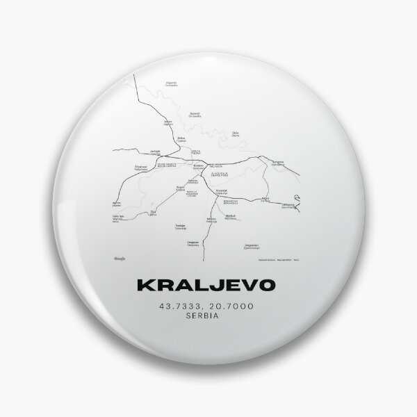 Item preview, Kraljevo Serbia Map Print | Minimalist City Road Map Wall Art designed and sold by RM-Journey.
