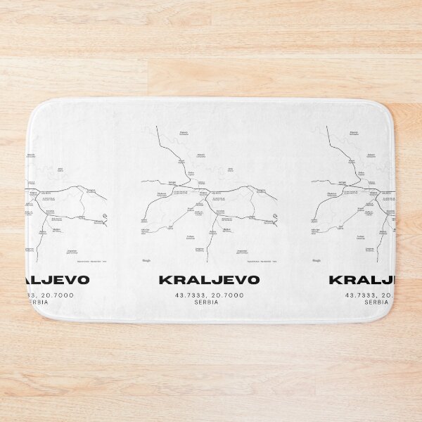 Item preview, Kraljevo Serbia Map Print | Minimalist City Road Map Wall Art designed and sold by RM-Journey.