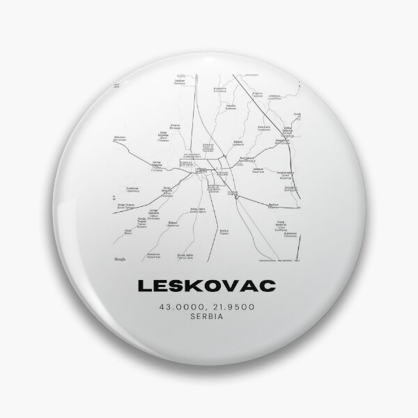 Item preview, Leskovac Serbia Map Print | Minimalist City Road Map Wall Art designed and sold by RM-Journey.
