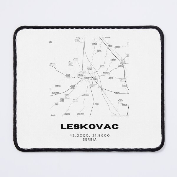 Item preview, Leskovac Serbia Map Print | Minimalist City Road Map Wall Art designed and sold by RM-Journey.