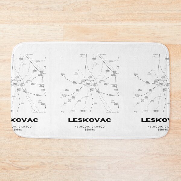 Item preview, Leskovac Serbia Map Print | Minimalist City Road Map Wall Art designed and sold by RM-Journey.
