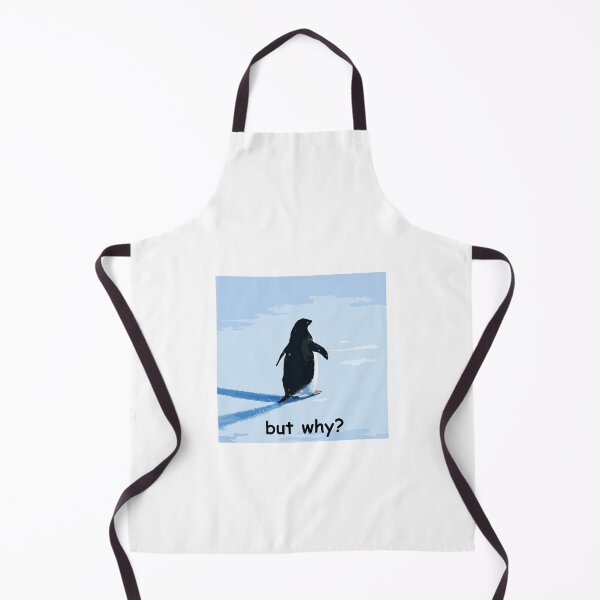 Item preview, But Why? Nihilistic Penguin Meme Illustration – Existential Humor Minimal Art designed and sold by BrainBubbleArt.