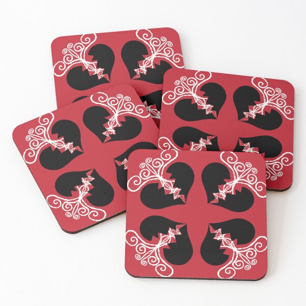 Item preview, Black & White Broken Hearts on Red designed and sold by Digitalmyth's Designs.