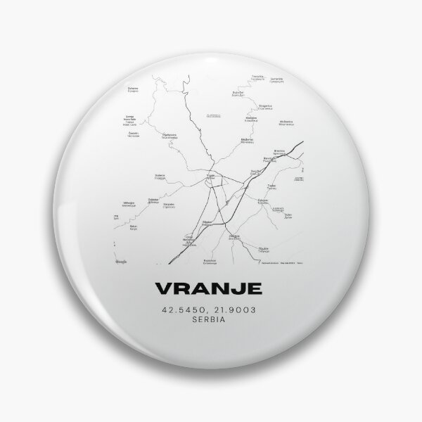 Item preview, Vranje Serbia Map Print | Minimalist City Road Map Wall Art designed and sold by RM-Journey.