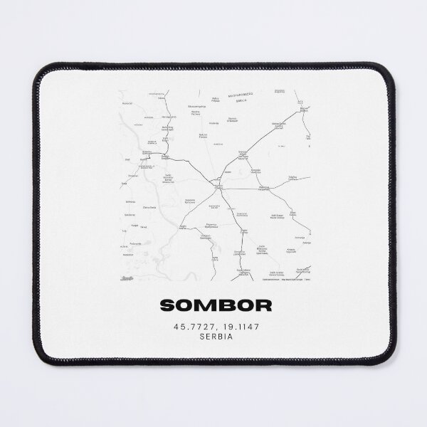 Item preview, Sombor Serbia Map Print | Minimalist City Road Map Wall Art designed and sold by RM-Journey.