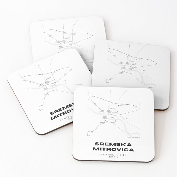 Item preview, Sremska Mitrovica Serbia Map Print | Minimalist City Road Map Wall Art designed and sold by RM-Journey.