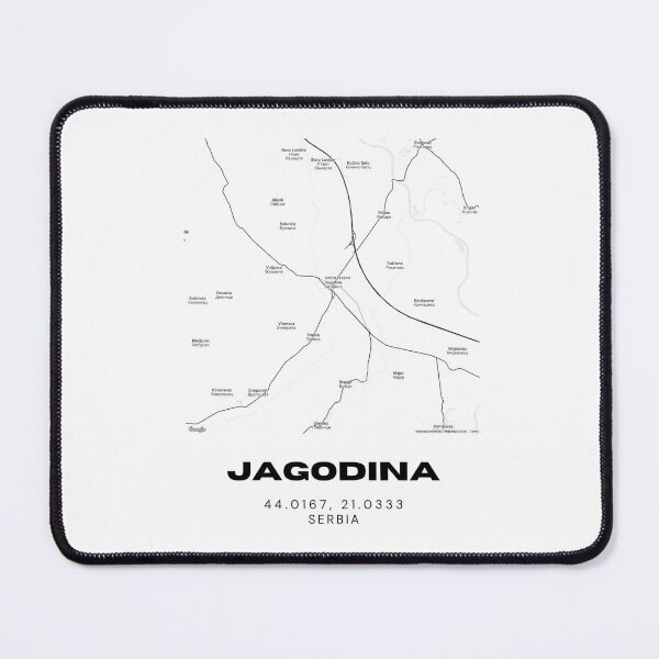 Item preview, Jagodina Serbia Map Print | Minimalist City Road Map Wall Art designed and sold by RM-Journey.