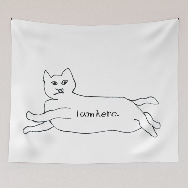 Item preview, Cat/I am here. designed and sold by YA sisters.