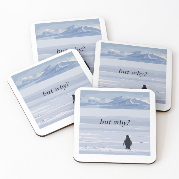 Item preview, But Why? Nihilistic Penguin Meme – Existential Minimalist Winter Illustration designed and sold by BrainBubbleArt.