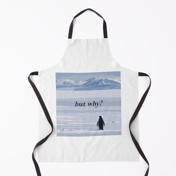 Item preview, But Why? Nihilistic Penguin Meme – Existential Minimalist Winter Illustration designed and sold by BrainBubbleArt.