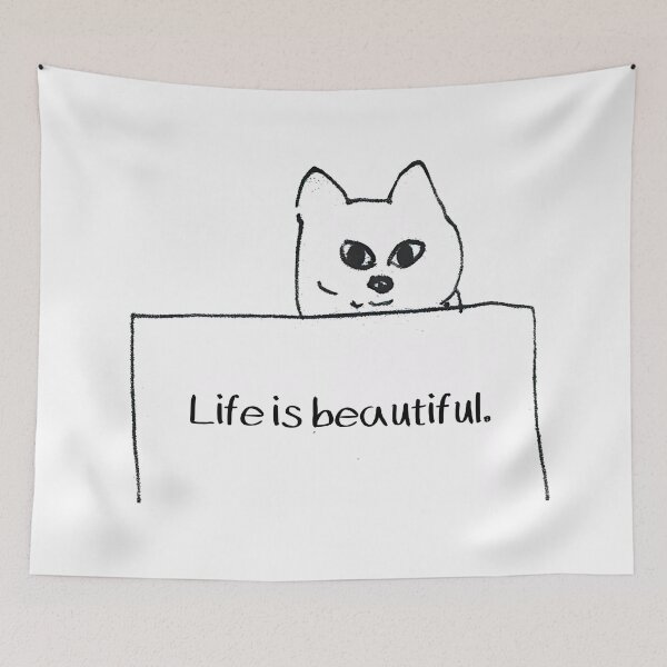 Item preview, Cat/Life is beautiful. designed and sold by YA sisters.