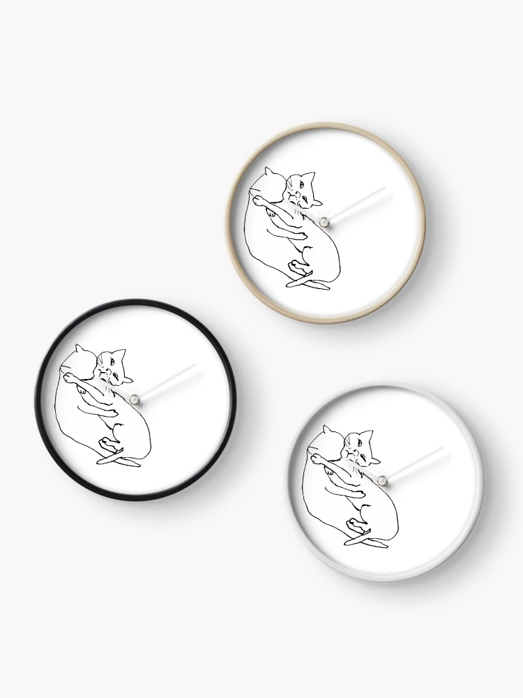 Thumbnail 3 of 4, Clock, Cat/no problem! designed and sold by YA sisters.