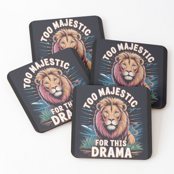 Item preview, Too Majestic For This Drama – Funny Lion Attitude Graphic Tee designed and sold by MoodThreadz.