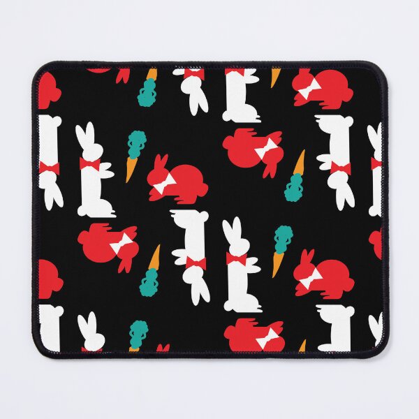 Item preview, Red & White Dapper Bunnies with Carrots on Black designed and sold by Digitalmyth's Designs.