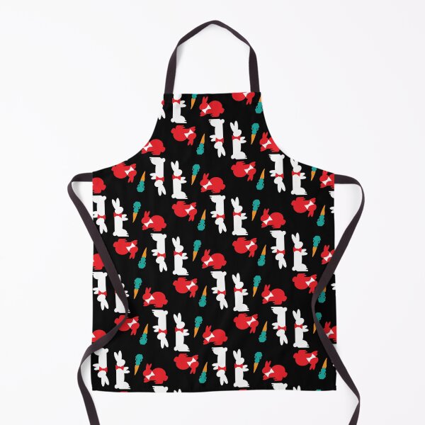 Item preview, Red & White Dapper Bunnies with Carrots on Black designed and sold by Digitalmyth's Designs.